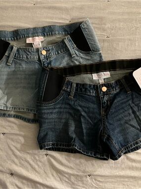 Maternity Denim Shorts - Dark Wash and Light Wash Bundle